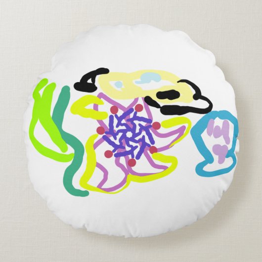 貝殻とヒトデ ラウンドクッション (正面)