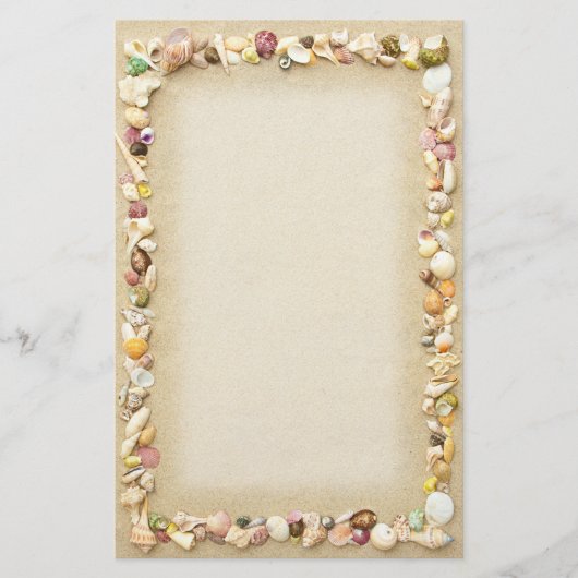 貝殻とビーチ砂 便箋 (正面)
