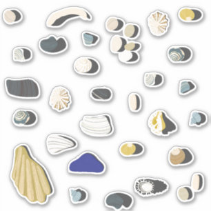 貝殻と小石を打ち砕く シール