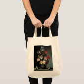 貝殻と昆虫が入った花瓶の花 トートバッグ (正面(商品))