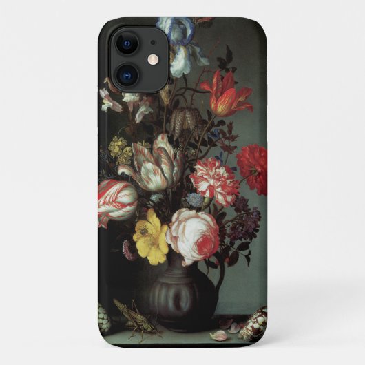 貝殻と昆虫が入った花瓶の花 Case-Mate iPhoneケース (裏面)