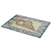 貝殻と木の枝 カッティングボード (角)