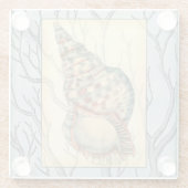 貝殻と木の枝 ガラスコースター (裏面)