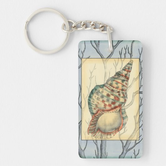 貝殻と木の枝 キーホルダー (正面)