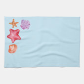 貝殻と海ヒトデの水彩キッチンタオル キッチンタオル (横)