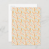 貝殻と海馬の水彩模様 インビテーションポストカード (正面/裏面)