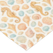 貝殻と海馬の水彩模様 テーブルクロス (アングル)
