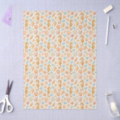 貝殻と海馬の水彩模様 薄葉紙 (クラフト)