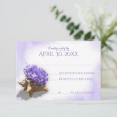 貝殻と紫紫紫紫紫紫紫紫陽花結婚反応 出欠カード (スタンド正面)