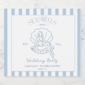 貝殻と結婚鈴のバチェロレッテ スパークリングワインラベル (シングルラベル)