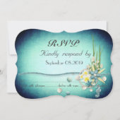 貝殻と花の出欠確認 招待状 (正面)