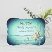 貝殻と花の出欠確認 招待状 (スタンド正面)