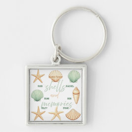貝殻と記憶をパーソナライズ：ミニマルオーシャン キーホルダー