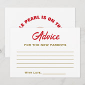 貝殻に小さなパールがお目見え ベイビーシャワー アドバイスカード (正面/裏面)