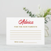 貝殻に小さなパールがお目見え ベイビーシャワー アドバイスカード (スタンド正面)
