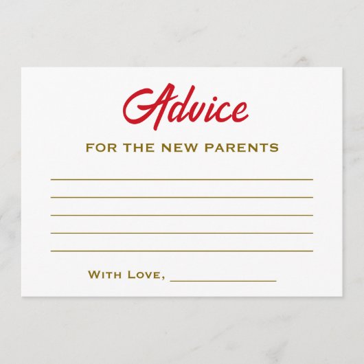 貝殻に小さなパールがお目見え ベイビーシャワー アドバイスカード (正面)