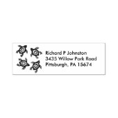 貝殻に4匹の黒い亀の抽象芸術マーク セルフインキングスタンプ (デザイン)