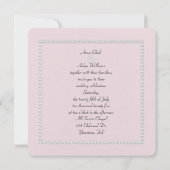 貝殻のウエディング招待状にある一つのピンクのパール 招待状 (裏面)