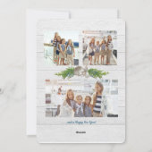 貝殻のエバーグリーンリース ホリデー フォト カード (裏面)