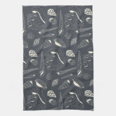 貝殻のシームレスパターン キッチンタオル (縦)