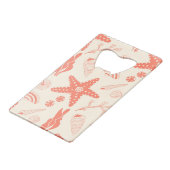 貝殻のシームレスパターン クレジットカード栓抜き (正面アングル)