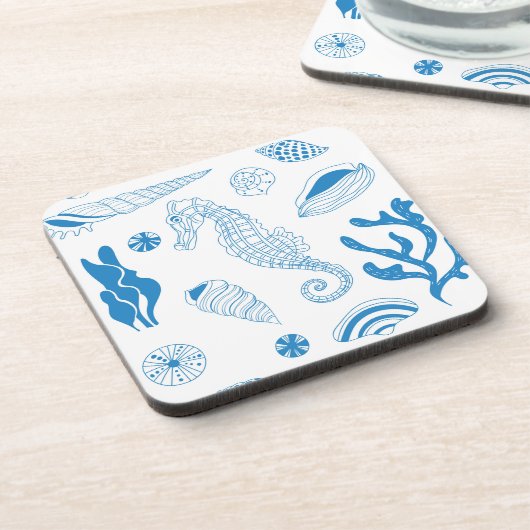 貝殻のシームレスパターン コースター (左側)