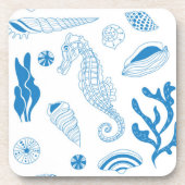 貝殻のシームレスパターン コースター (正面)