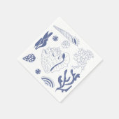 貝殻のシームレスパターン スタンダードカクテルナプキン (角)