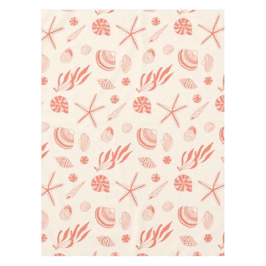 貝殻のシームレスパターン テーブルクロス (正面)