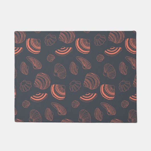 貝殻のシームレスパターン ドアマット (正面)