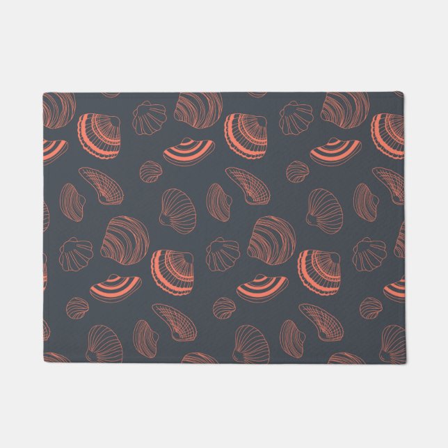 貝殻のシームレスパターン ドアマット (正面)