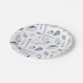 貝殻のシームレスパターン ペーパープレート (アングル)