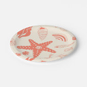 貝殻のシームレスパターン ペーパープレート (アングル)