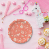 貝殻のシームレスパターン ペーパープレート (パーティー)