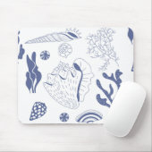 貝殻のシームレスパターン マウスパッド (マウス)