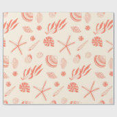 貝殻のシームレスパターン ラッピングペーパー (フラット)