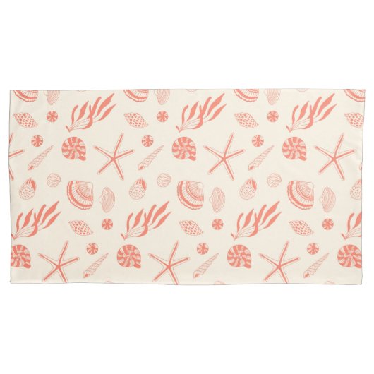 貝殻のシームレスパターン 枕カバー (正面左)