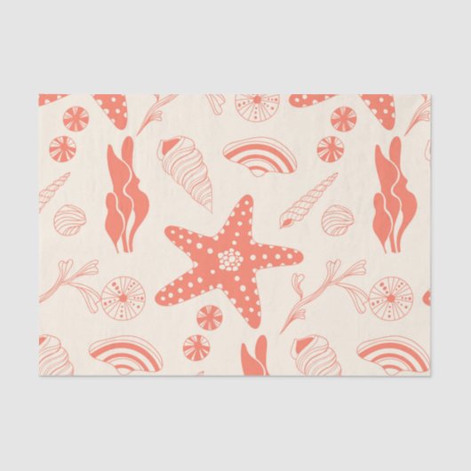 貝殻のシームレスパターン 薄葉紙 (正面)