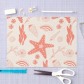 貝殻のシームレスパターン 薄葉紙 (クラフト)