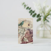 貝殻のパリのフランスのなファッショニスタガーリーな魅力 名刺 (スタンド正面)