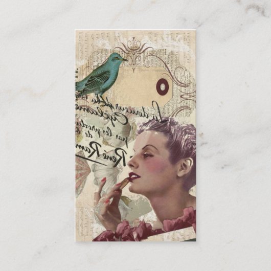 貝殻のパリのフランスのなファッショニスタガーリーな魅力 名刺 (正面)