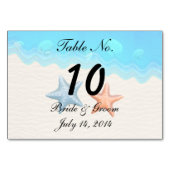 貝殻のビーチ結婚式のテーブルカード テーブルナンバー (裏面)