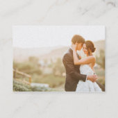 貝殻のビーチ結婚式の写真のハートは感謝していしています 名刺 (裏面)