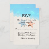 貝殻のビーチ結婚式 出欠カード (正面/裏面)