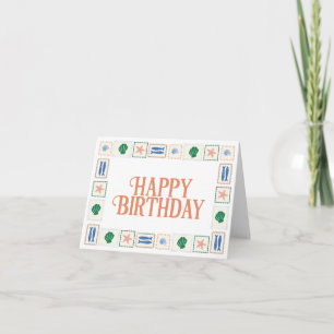貝殻のボーダー付きコーストアルバム 誕生日カード カード
