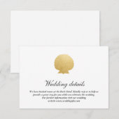 貝殻の偽金箔仕上げ | 海をテーマにしたウェディングの詳細 招待状 (正面/裏面)