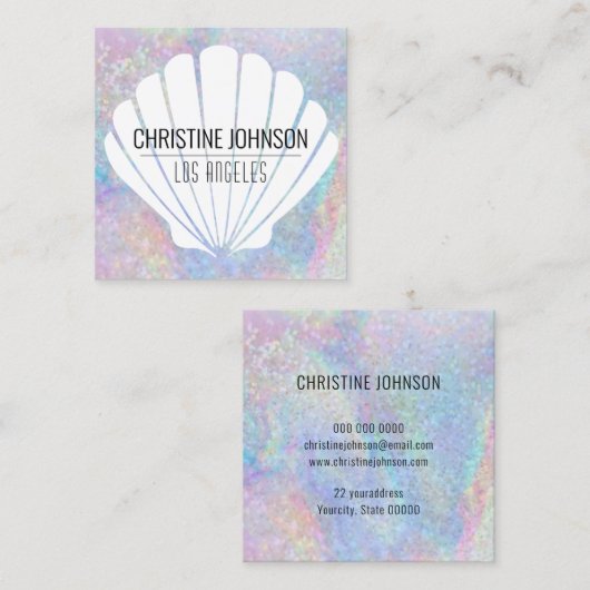 貝殻の四角い名刺 スクエア名刺 (正面/裏面)