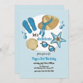 貝殻の夏の招待状 招待状 (正面/裏面)