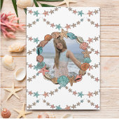 貝殻の女の子のビーチバースデー 招待状