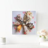 貝殻の整理の時計 スクエア壁時計 (ホーム)